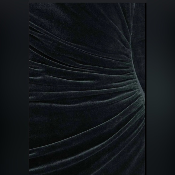 Abercrombie & Fitch Velvet Ruched Asymmetrical Neck Long Sleeve Mini Dress XL - Picture 4 of 14